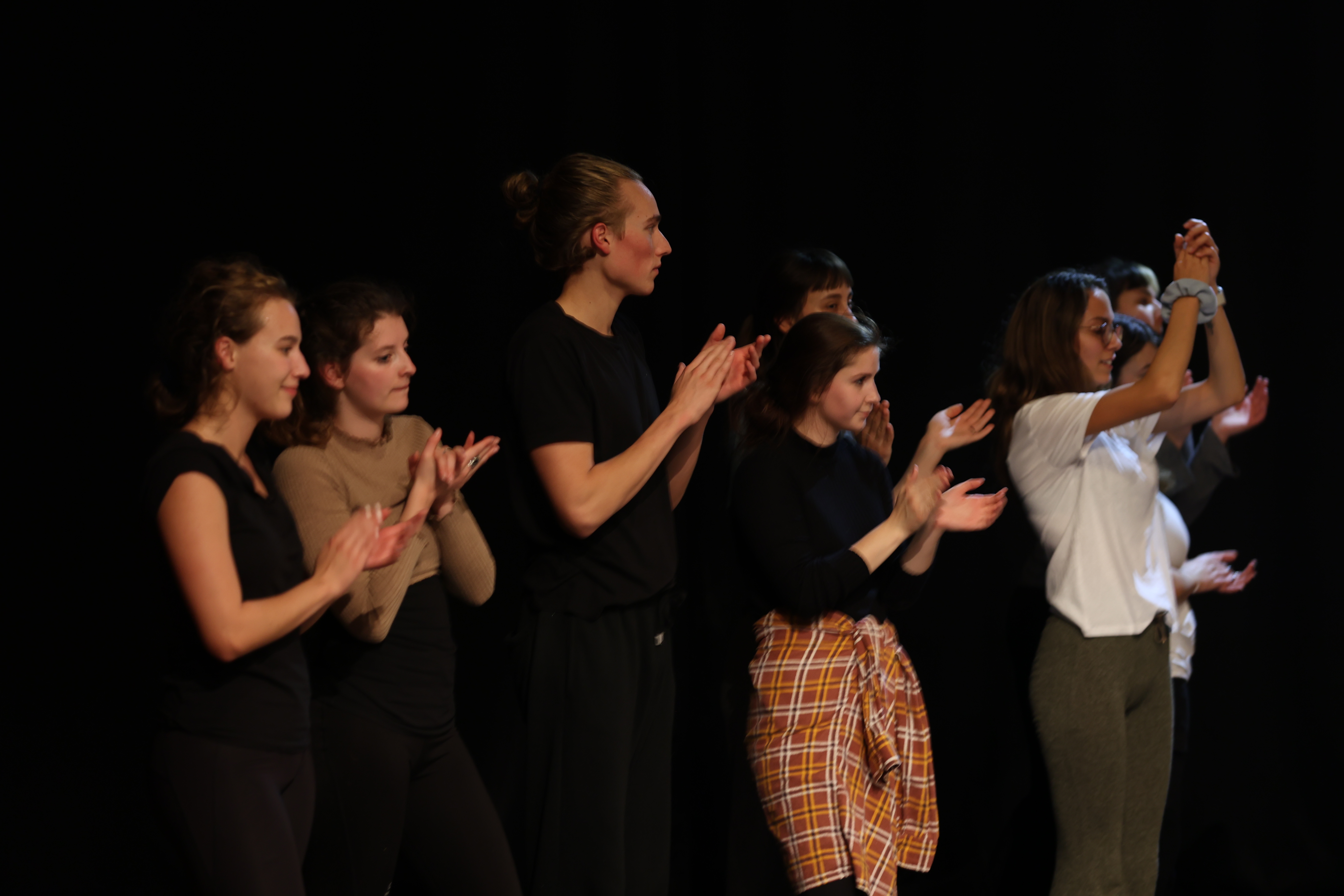 A picture of talented artists during Budapest's workshop